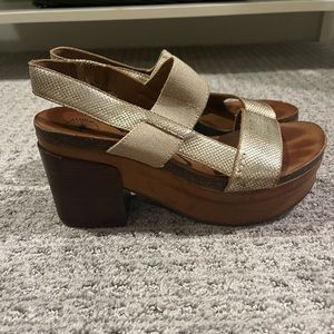 OTBT Gold Platform Clogs